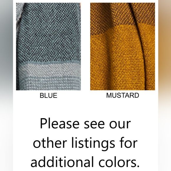 Textured Scarf w/ Multiple Tones & Frayed Edge in Mustard / Brown - Picture 5 of 5